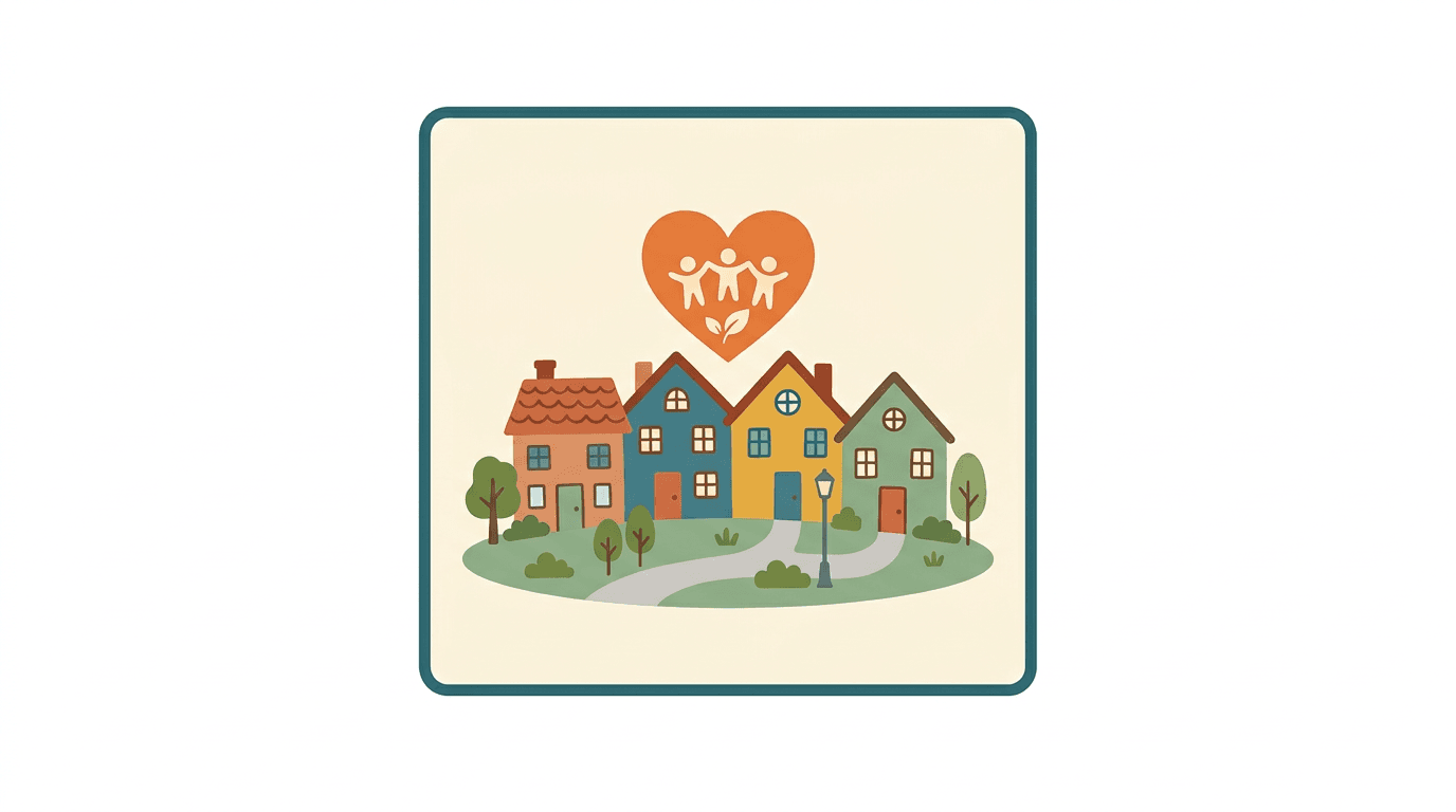 Sample Facebook group thumbnail for a local neighborhood group (Brooklyn Neighbors) in a demo notification.